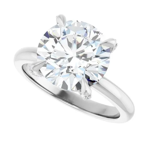 Claw-Prong Accented Engagement Ring Image 5 Natale Jewelers Sewell, NJ