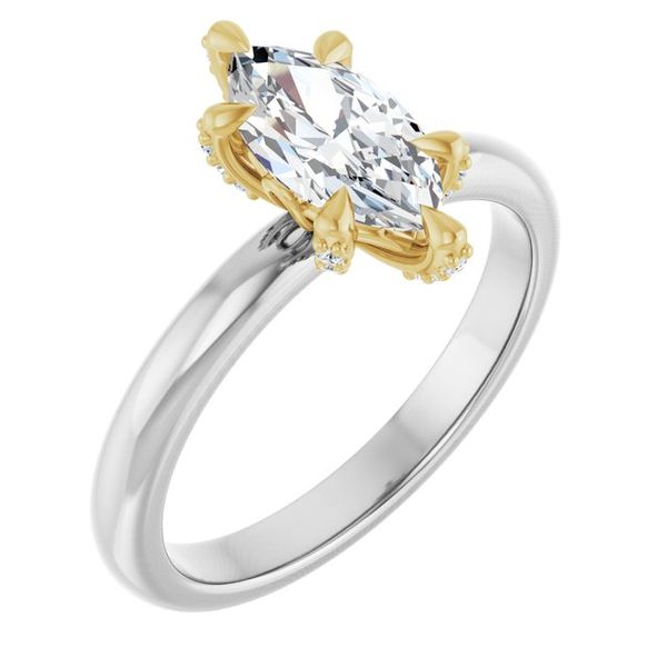 Claw-Prong Accented Engagement Ring