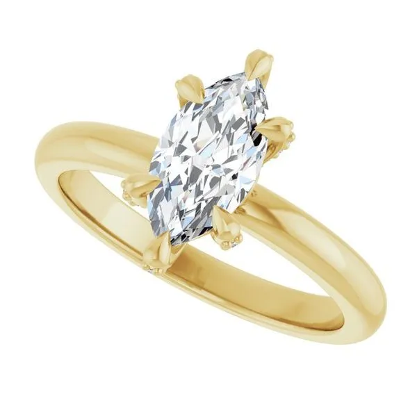 Claw-Prong Accented Engagement Ring Image 5 J. West Jewelers Round Rock, TX