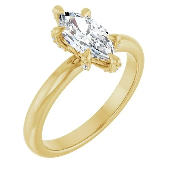 Claw-Prong Accented Engagement Ring