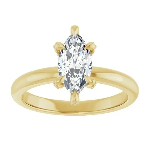 Claw-Prong Accented Engagement Ring Image 3 The Jewelry Source El Segundo, CA