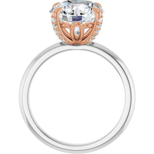 Claw-Prong Accented Engagement Ring Image 2 Hudson Valley Goldsmith New Paltz, NY