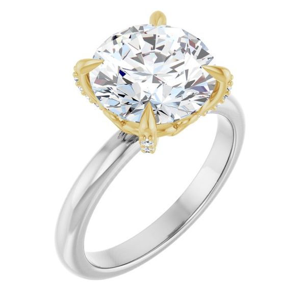Claw-Prong Accented Engagement Ring