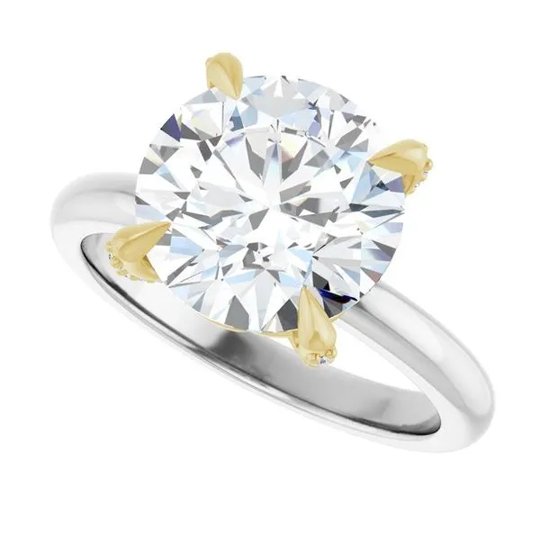 Claw-Prong Accented Engagement Ring Image 5 Hudson Valley Goldsmith New Paltz, NY