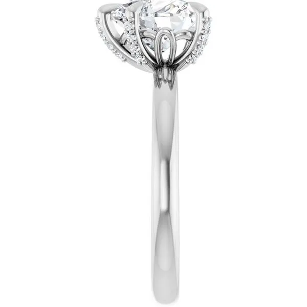 Claw-Prong Accented Engagement Ring Image 4 House of Silva Wooster, OH