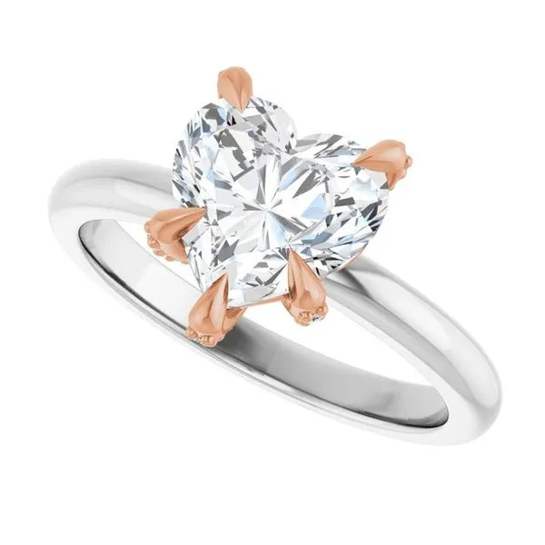 Claw-Prong Accented Engagement Ring Image 5 Hudson Valley Goldsmith New Paltz, NY