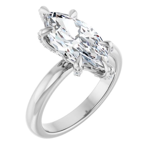 Claw-Prong Accented Engagement Ring