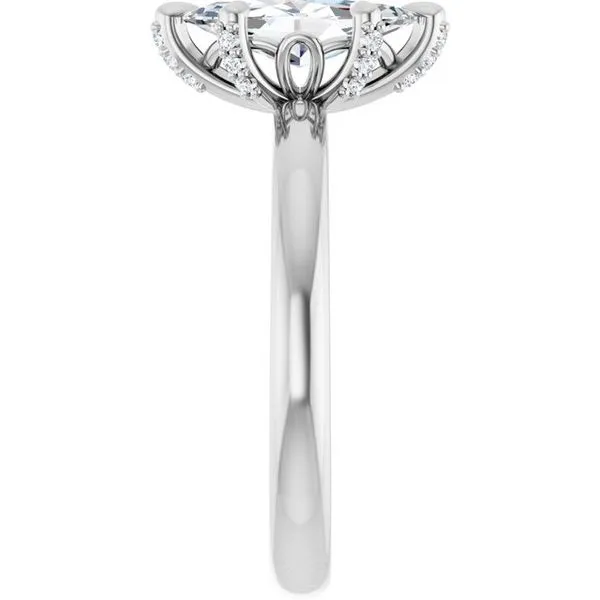 Claw-Prong Accented Engagement Ring Image 4 The Jewelry Source El Segundo, CA