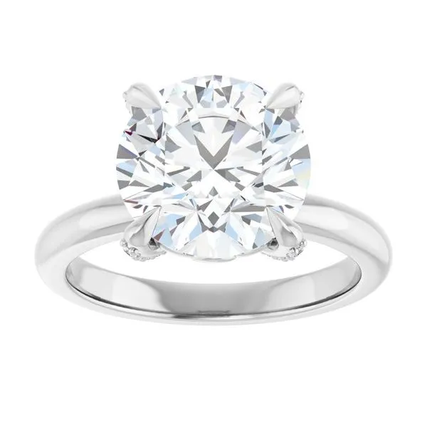 Claw-Prong Accented Engagement Ring Image 3 House of Silva Wooster, OH