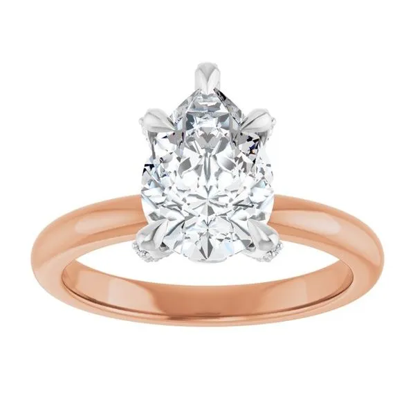 Claw-Prong Accented Engagement Ring Image 3 Hudson Valley Goldsmith New Paltz, NY