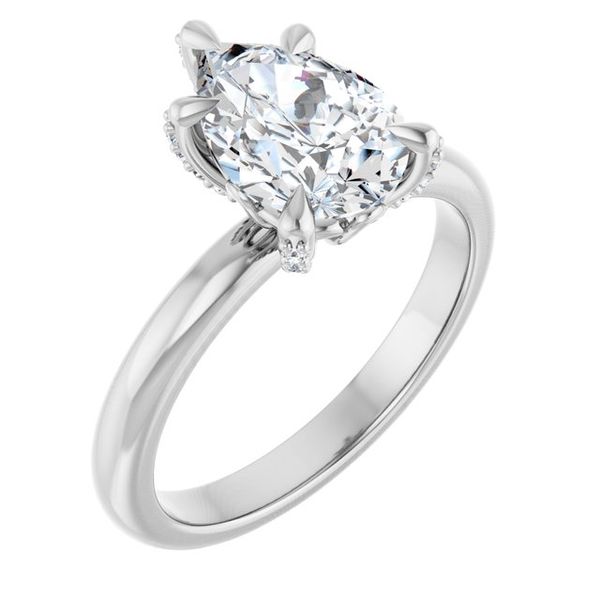 Claw-Prong Accented Engagement Ring