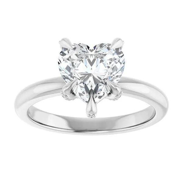 Claw-Prong Accented Engagement Ring Image 3 The Jewelry Source El Segundo, CA