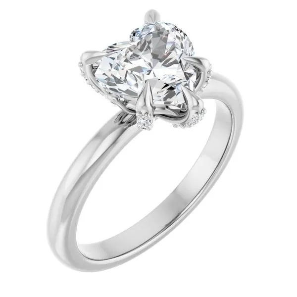 Claw-Prong Accented Engagement Ring