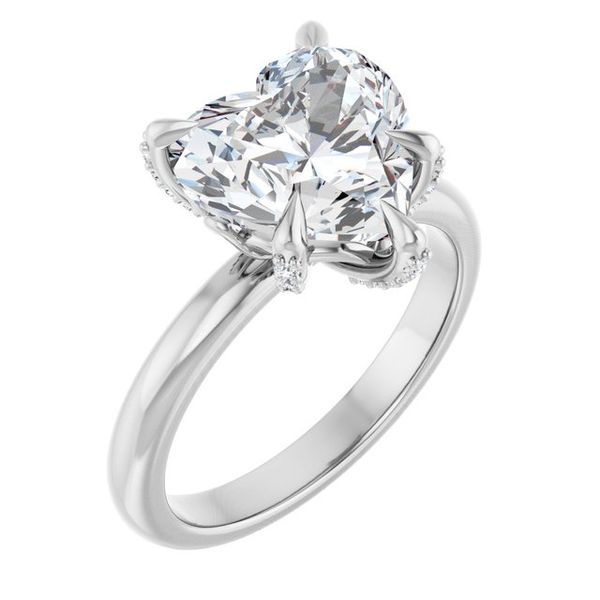 Claw-Prong Accented Engagement Ring