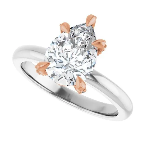 Claw-Prong Accented Engagement Ring Image 5 The Jewelry Source El Segundo, CA