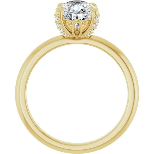 Claw-Prong Accented Engagement Ring Image 2 Hudson Valley Goldsmith New Paltz, NY