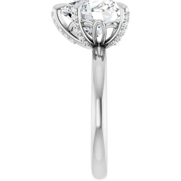 Claw-Prong Accented Engagement Ring Image 4 House of Silva Wooster, OH
