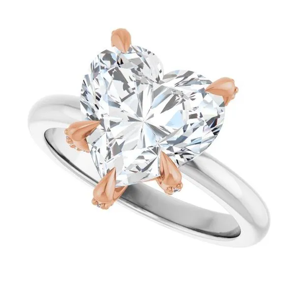 Claw-Prong Accented Engagement Ring Image 5 Hudson Valley Goldsmith New Paltz, NY