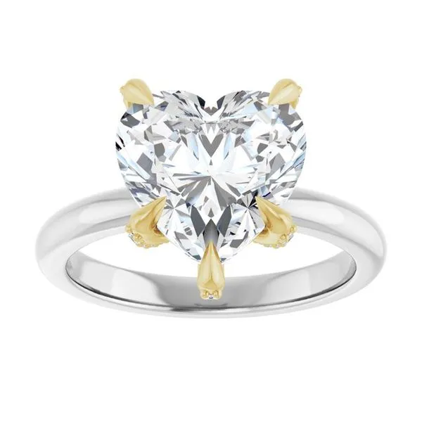 Claw-Prong Accented Engagement Ring Image 3 The Jewelry Source El Segundo, CA