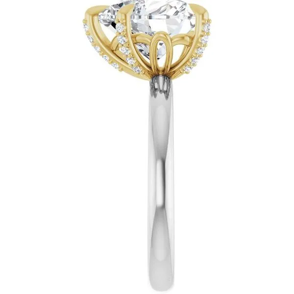 Claw-Prong Accented Engagement Ring Image 4 The Jewelry Source El Segundo, CA