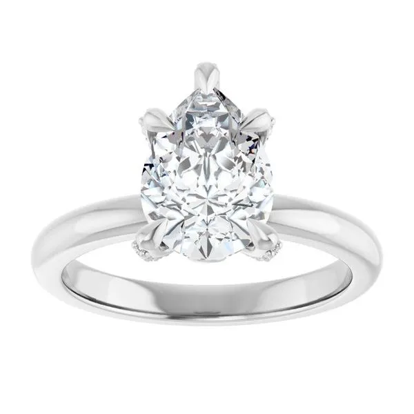 Claw-Prong Accented Engagement Ring Image 3 Austin's Fine Diamonds & Jewelry Lyndhurst, NJ