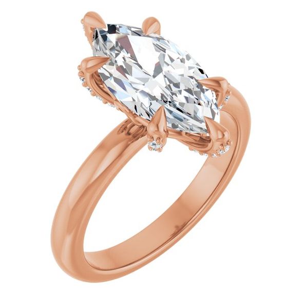 Claw-Prong Accented Engagement Ring