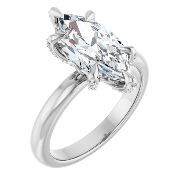 Claw-Prong Accented Engagement Ring