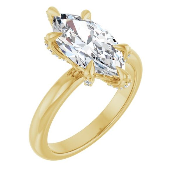 Claw-Prong Accented Engagement Ring