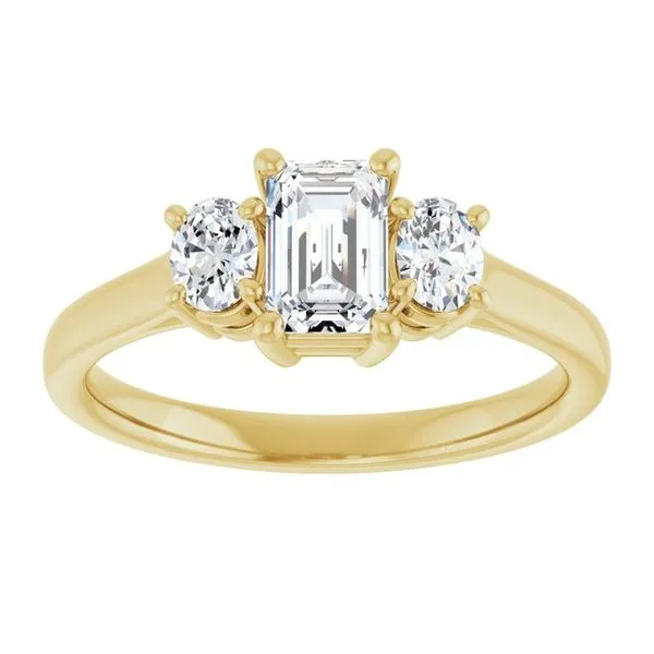 Three-Stone Engagement Ring Image 3 Hudson Valley Goldsmith New Paltz, NY