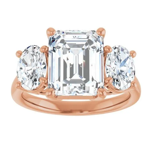 Three-Stone Engagement Ring Image 3 Hudson Valley Goldsmith New Paltz, NY