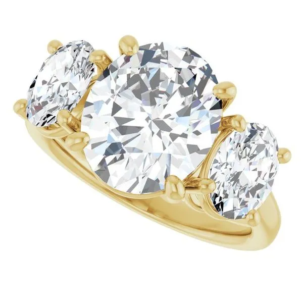 Three-Stone Engagement Ring Image 5 Hudson Valley Goldsmith New Paltz, NY