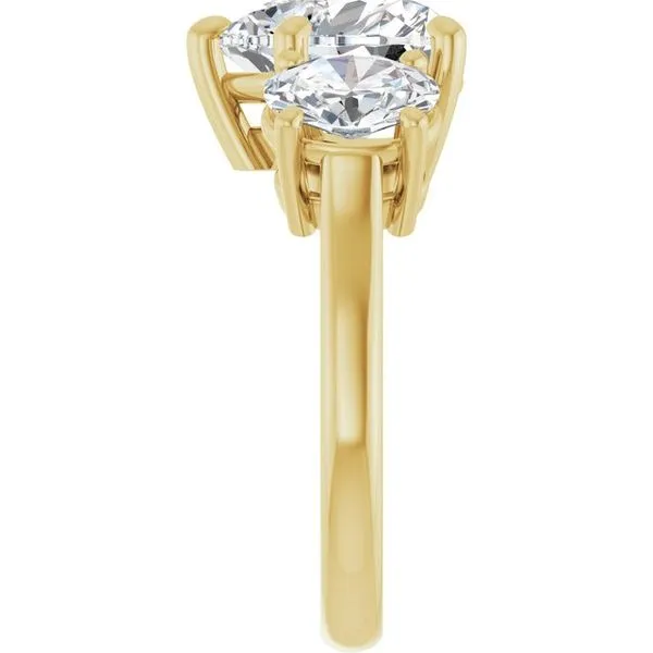 Three-Stone Engagement Ring Image 4 Hudson Valley Goldsmith New Paltz, NY