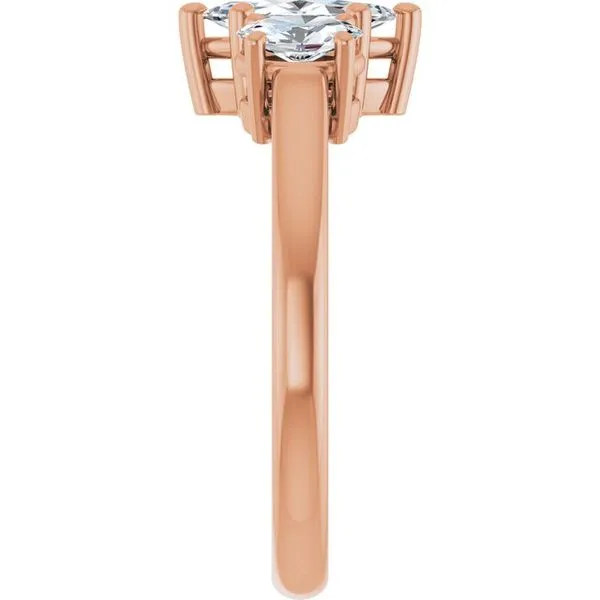 Three-Stone Engagement Ring Image 4 Hudson Valley Goldsmith New Paltz, NY