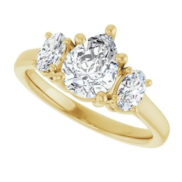 Three-Stone Engagement Ring Image 5 Hudson Valley Goldsmith New Paltz, NY