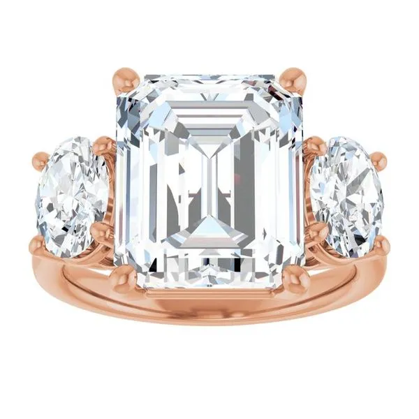 Three-Stone Engagement Ring Image 3 Hudson Valley Goldsmith New Paltz, NY