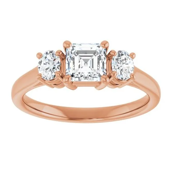 Three-Stone Engagement Ring Image 3 Hudson Valley Goldsmith New Paltz, NY