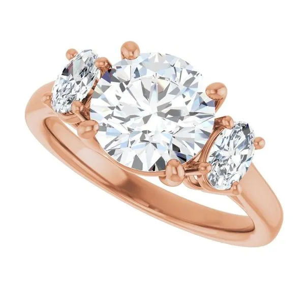 Three-Stone Engagement Ring Image 5 Hudson Valley Goldsmith New Paltz, NY