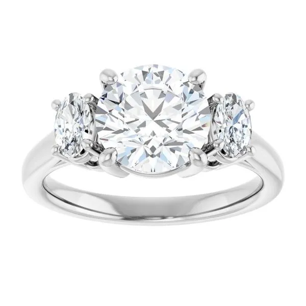 Three-Stone Engagement Ring Image 3 Hudson Valley Goldsmith New Paltz, NY