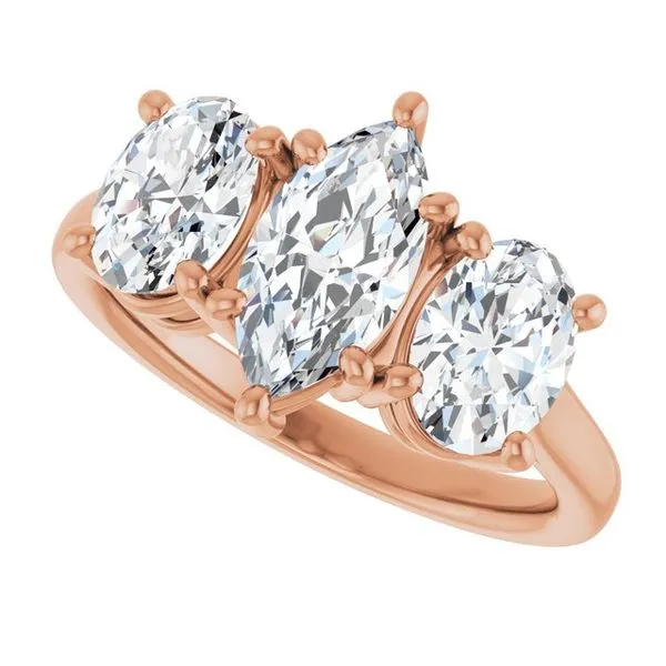 Three-Stone Engagement Ring Image 5 Hudson Valley Goldsmith New Paltz, NY