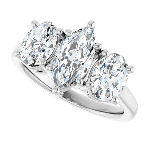 Three-Stone Engagement Ring Image 5 Vulcan's Forge LLC KANSAS CITY, MO