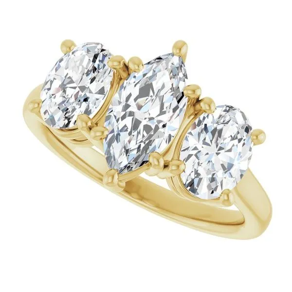 Three-Stone Engagement Ring Image 5 Michael Szwed Jewelers Longmeadow, MA