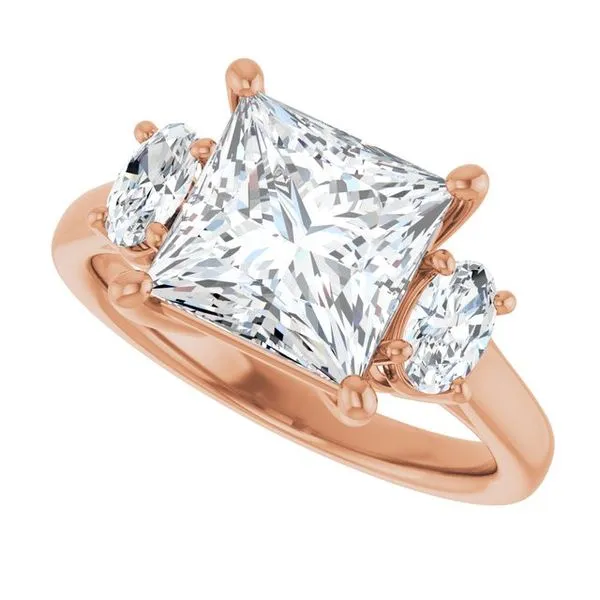 Three-Stone Engagement Ring Image 5 Hudson Valley Goldsmith New Paltz, NY