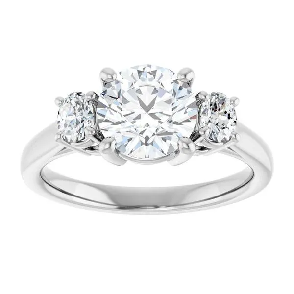 Three-Stone Engagement Ring Image 3 Michael Szwed Jewelers Longmeadow, MA