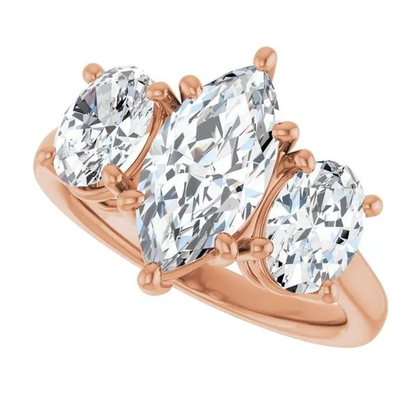 Three-Stone Engagement Ring Image 5 Hudson Valley Goldsmith New Paltz, NY