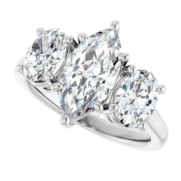 Three-Stone Engagement Ring Image 5 J. West Jewelers Round Rock, TX