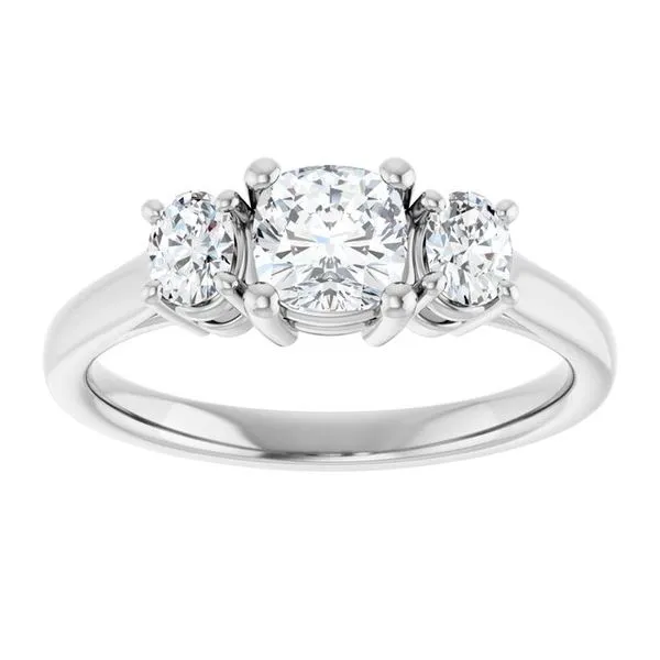 Three-Stone Engagement Ring Image 3 JF Jones Jewelers Rochester, NY