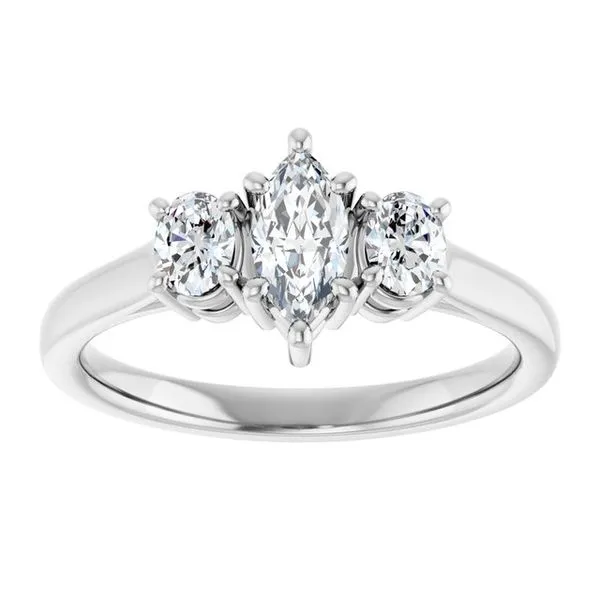 Three-Stone Engagement Ring Image 3 Arezzo Jewelers Elmwood Park, IL