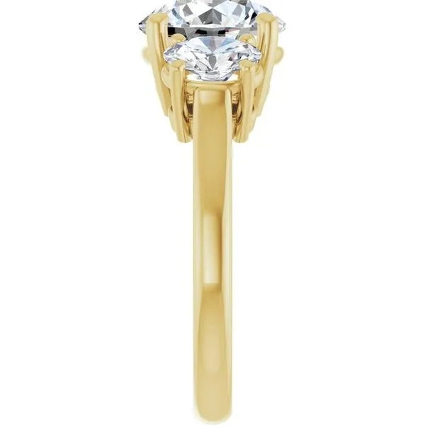 Three-Stone Engagement Ring Image 4 Hudson Valley Goldsmith New Paltz, NY