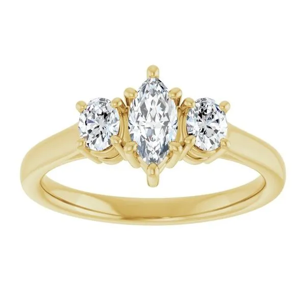 Three-Stone Engagement Ring Image 3 The Jewelry Source El Segundo, CA