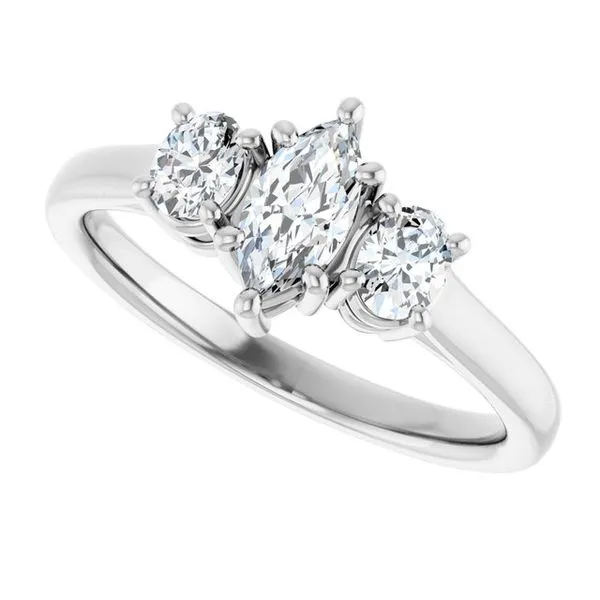 Three-Stone Engagement Ring Image 5 Michael Szwed Jewelers Longmeadow, MA